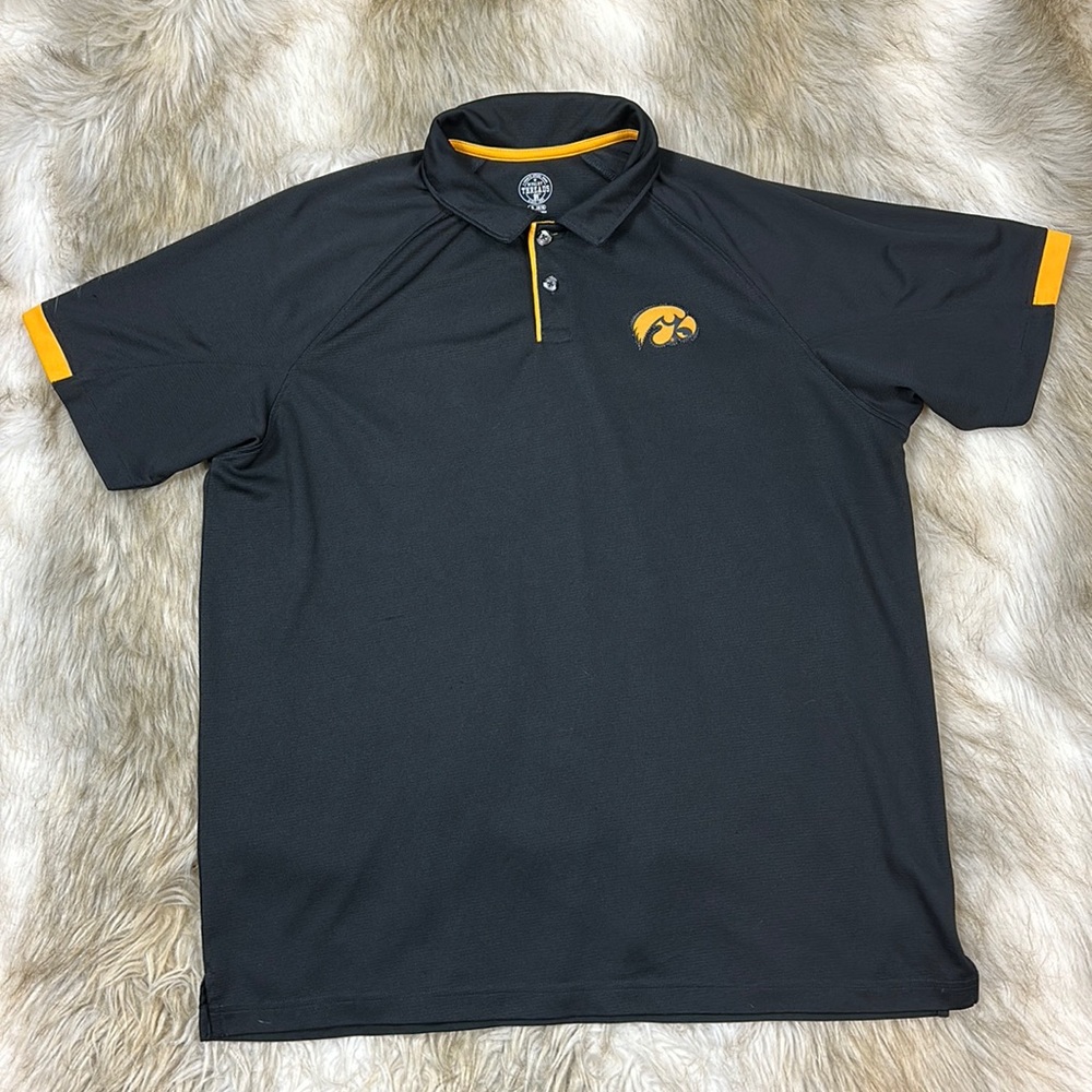 Iowa Hawkeye Rivalry Threads Polo Short Sleeve Top, XL